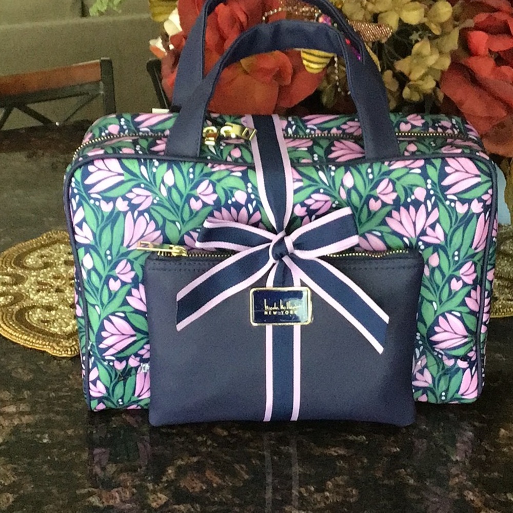 Nicole Miller Purple Blue & Pink Floral Travel Bags Collection